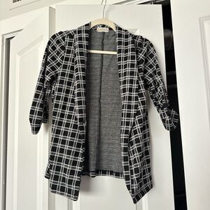 Altar'd State Black and White Plaid Blazer